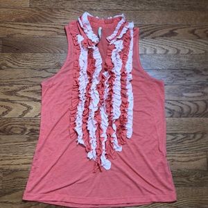 Coral & pink ruffle top